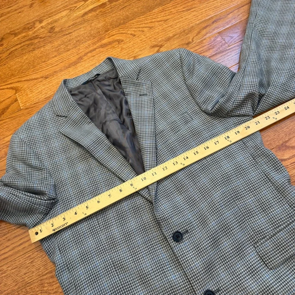 Brooks Brothers Regent Fit Blazer Jacket Mens 40R Gray Blue Houndstooth Check